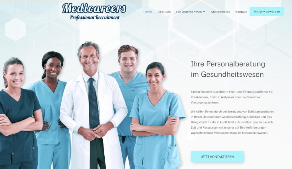 website erstellung für personalvermittler im gesundheitswesen